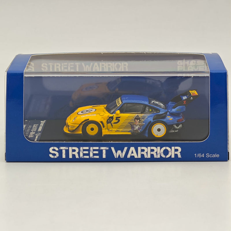 Street WARRIOR SW 1:64 Dragon Ball RWB 993 911 Racing Sports Yellow Model Diecast Metal Car Collection