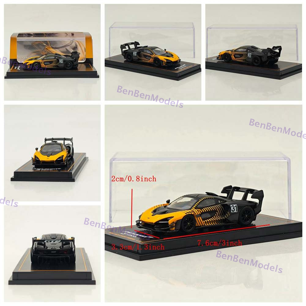 1/64 CM Mclaren Senna GTR Racing Sports Diecast Metal Car Ornaments Supercar