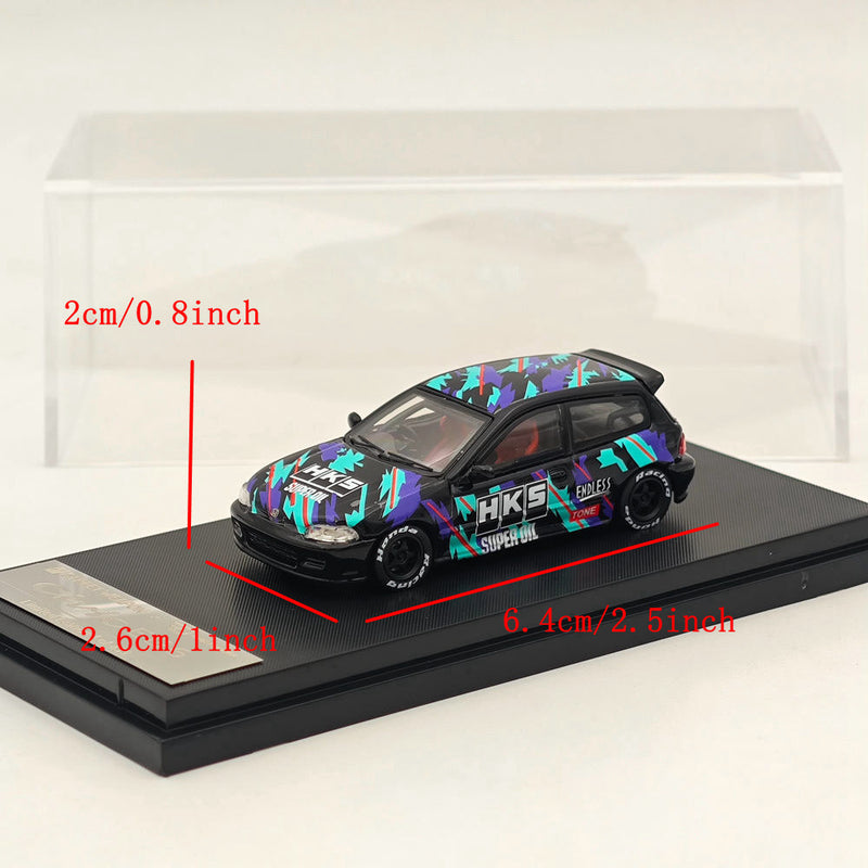 SW 1:64 Honda Civic EG6 HKS Limited 499pcs Diecast Models Car Collection