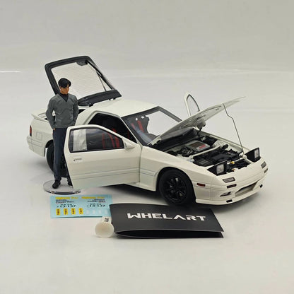 WHELART 1:18 RX7 FC3S Initial D 30e Anniversaire Voiture miniature en alliage + figurine