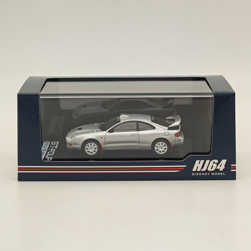 Hobby Japan 1/64 Toyota CELICA GT-FOUR WRC Edition (ST205) Customized Version / 8 Spokes Wheel HJ641064CS Silver Diecast Models Car Collection