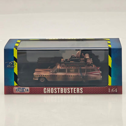 YS 1/64 Ghostbusters ECTO-1A Dirty version second generation Diecast Model Car Miniature Collection