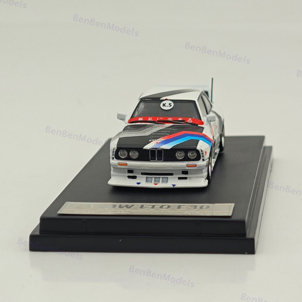 1/64 SW BMW E30 M3 LTO Modified White Diecast Model Car Limited Collection Gift