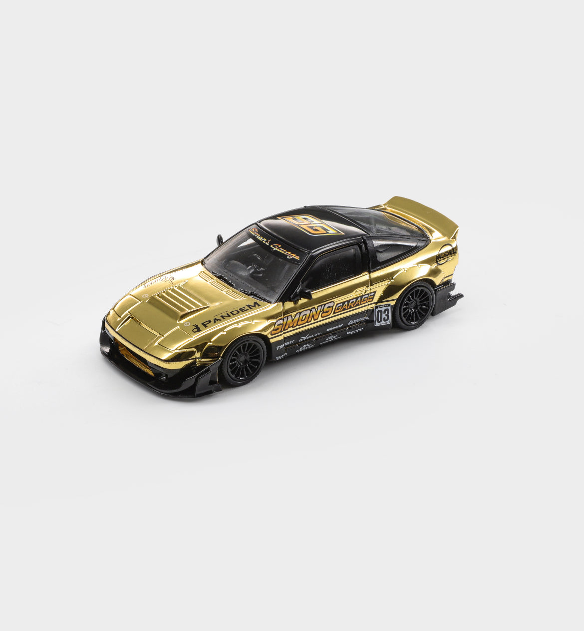 Model Model 1/64 180SX Rocket Rabbit Bunny Coating Co branded Simon's Garage Foshan APAxpo Exhibition Edition Diecast Model Car