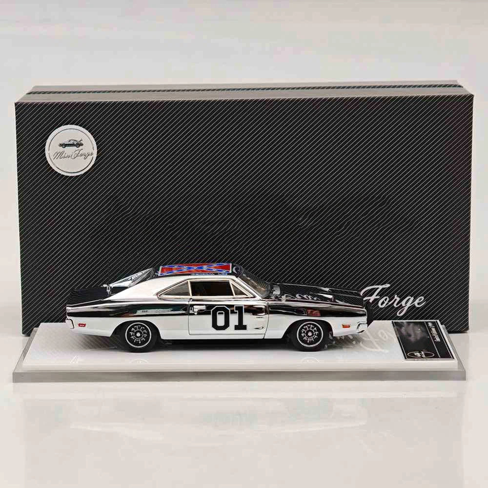 Limited Chrome Silver Edition 1:64 General Lee Charger Mini Forge Diecast Model Car