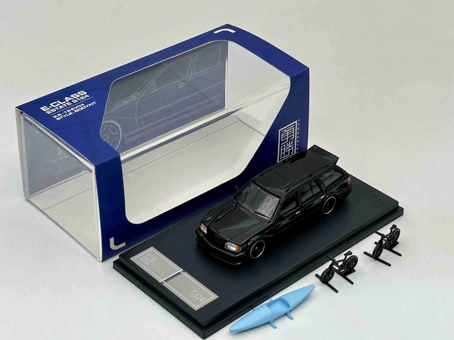 YS 1:64 E-CLASS ESTATE S124 2.5-16 EVO II Style Bodykit Diecast Toys Metal Car Model Miniature Collection Gifts