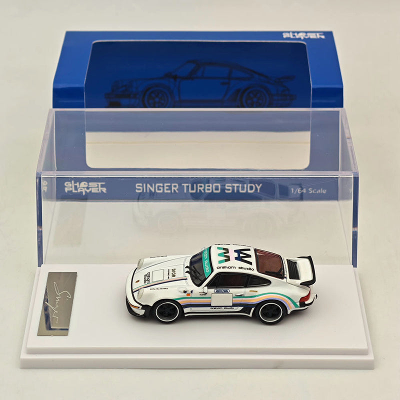 1/64 Ghost Player Porsche White Singer Turbo Study 930 Classic Sport Model