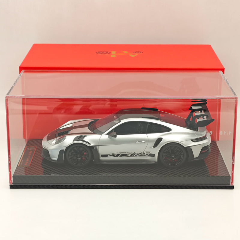 AI MODEL 1/18 Porsche 992 GT3 RS SILVER Resin High-Quality Collection Car Model