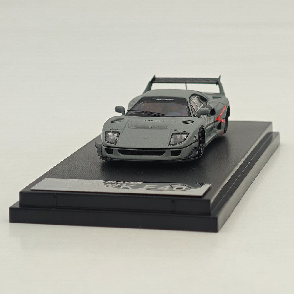 1/64 Ghost Player F40 LBWK Battle Grey Widebody Modified Alloy Model Car Limited Collection