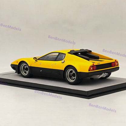 1/18 Tecnomodel Ferrari 512BB Clienti Corsa Press 1978 Yellow Resin Model Car