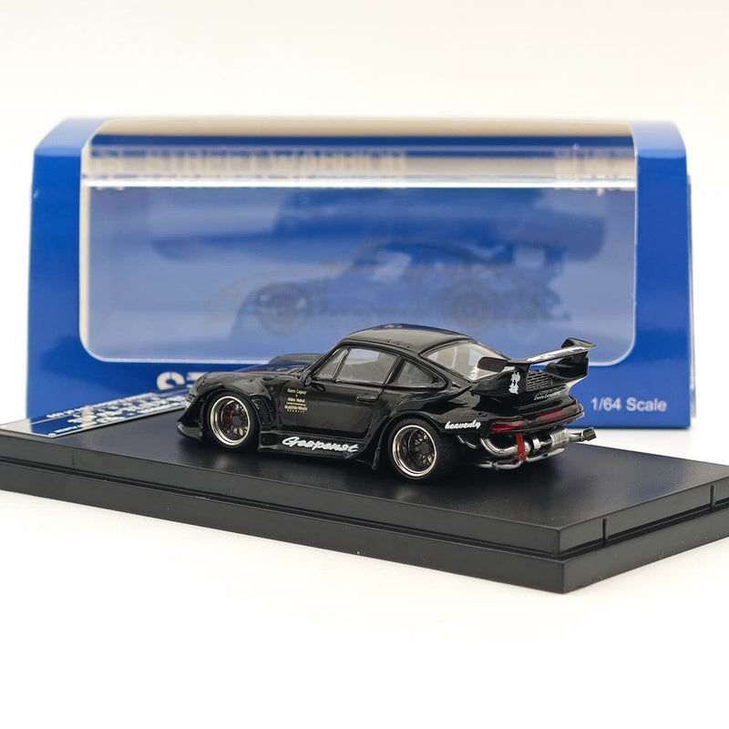 Street WARRIOR SW 1/64 Porsche RWB 993 Sport Car Diecast Model Car Limited Black