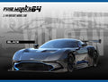 Pre-sale Fine Works64 1:64 Aston Martin Vulcan Diecast Model Car Opening Hood, Metal Base & Rubber Tires Limited Edition 999 Units (Available in Martini Green/Matte Black/Metallic Red/Pearl White)