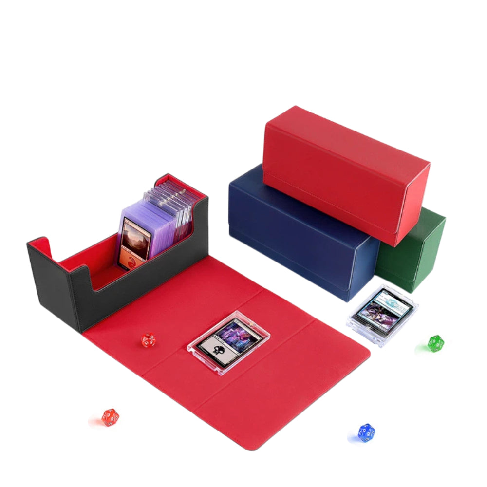 Strong Magnet PU Deck Box Flip Cover Card Brick Storage Case For Standard TCG Collectible Trading Cards
