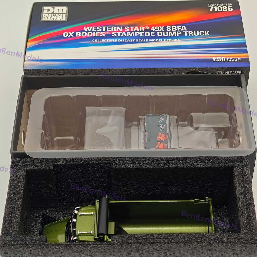 1/50 DM WESTERN STAR 49X SBFA OX BODIES STAMPEDE DUMP TRUCK Olive Green 71086