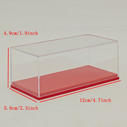 1:64 Scale Diecast Car Acrylic Display Case Dustproof Clear for Mini GT/XCartoys/Mortal/GCD Cars, 4.72"x2.28"x1.77", Red/Black/White