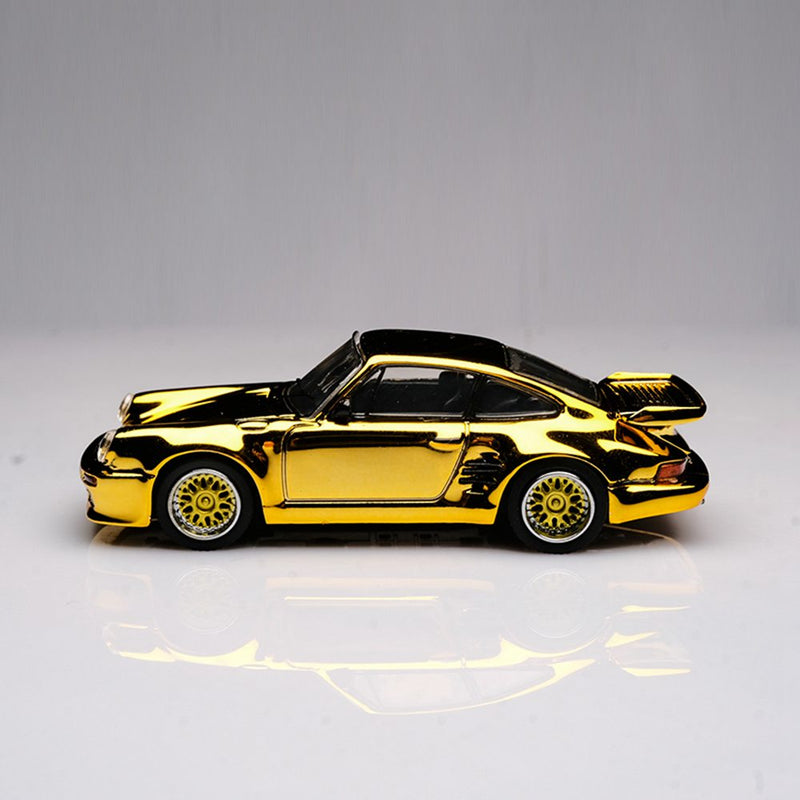 Master 1:64 Porsche 930 911 Turbo Black Bird Open Cover Engine Diecast Toys Car Models Collection Gifts