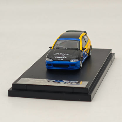 Modèle réduit de voiture moulée sous pression Street Weapon Civic EG6 Spoon Racing Sport, échelle 1:64 
