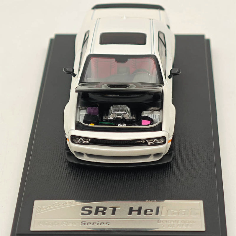 1:64 SH Dodge SRT Hellcat Muscle Sports White Carbon Model Diecast Metal Car