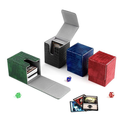 Strong Magnet PU Card Deck Box Crocodile Grain Trading Card Storage Box For Collectible Game Cards
