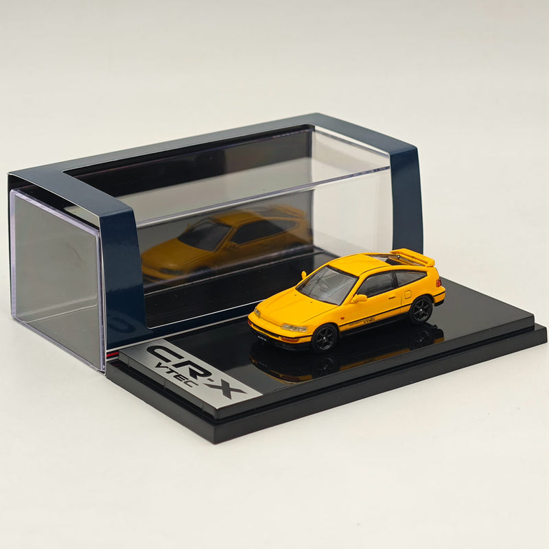 1/64 Hobby Japan Honda CR-X SiR (EF8) J.D.M. Style Yellow HJ643005Y Diecast