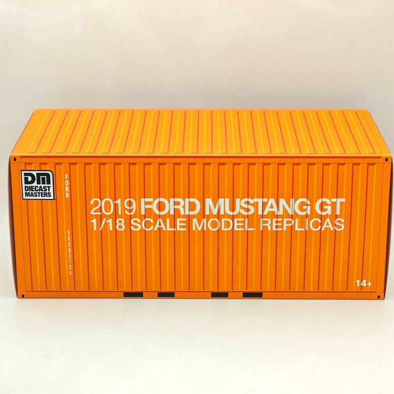 DM 1/18 Scale Model Replicas Ford Mustang GT 2019 Orange Fury RHD Diecast Car Miniature Hobby Gifts