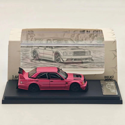 Rhino Model RM 1:64 W201 190E Modified Open Hood Diecast Model Car Limited Collection