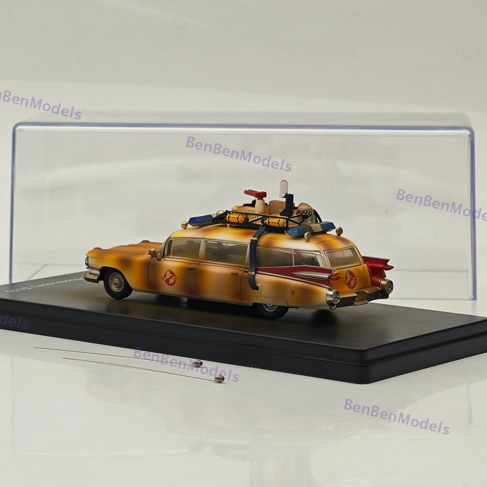 1:64 YS Ghostbusters Ecto-1 Dirty Version Diecast Model Minicar Limited