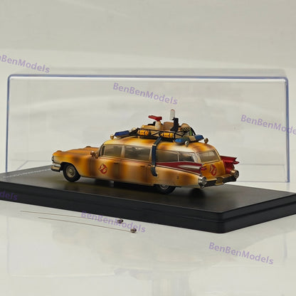 1:64 YS Ghostbusters Ecto-1 Dirty Version Diecast Model Minicar Limited