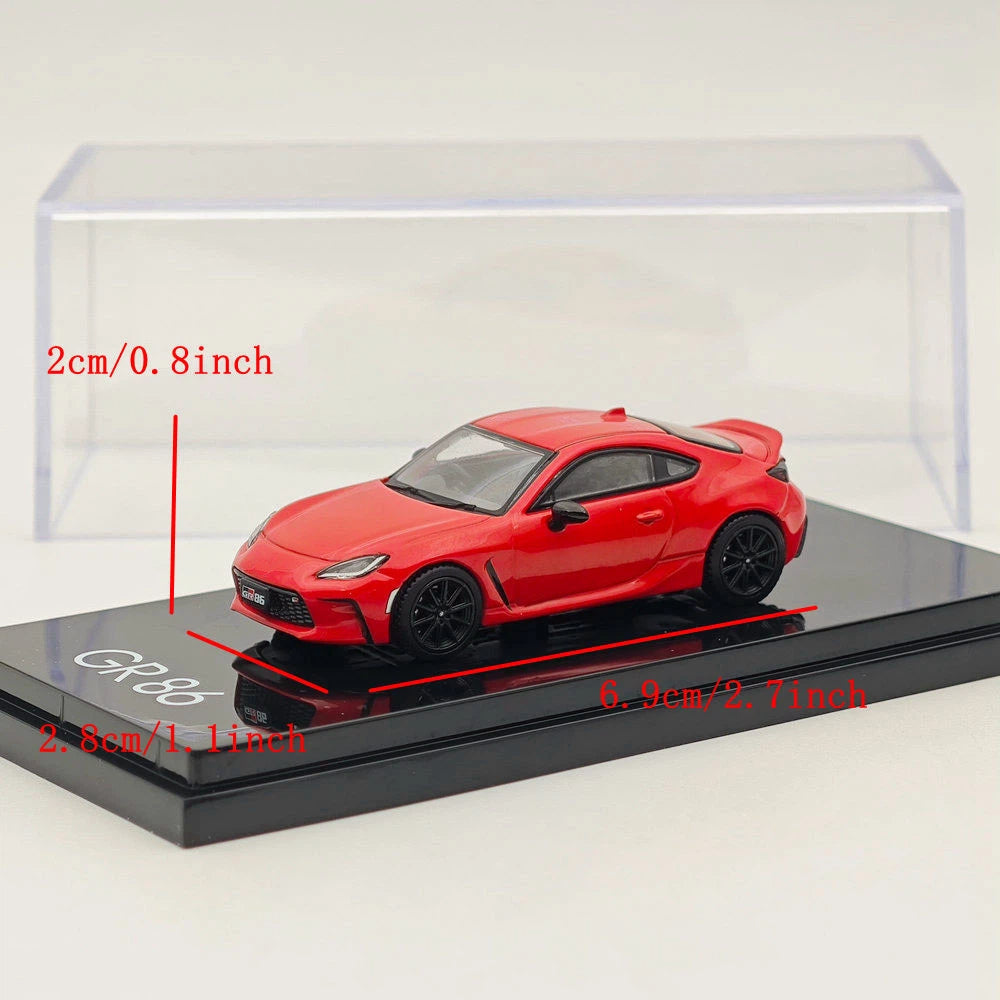 Hobby Japan 1:64 GR86 RZ With Rear Spoiler Red Diecast Alloy Model Car HJ644048R