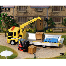 Précommandez la grue robuste Fuso GCD 1/64 avec ensemble d'accessoires pour chariot élévateur, modèle de voiture moulé sous pression