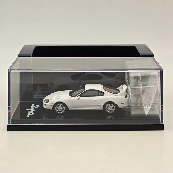 Hobby Japan 1/64 Toyota SUPRA RZ JZA80 with Active Spoiler Parts White HJ642042W Diecast Models Car Collection