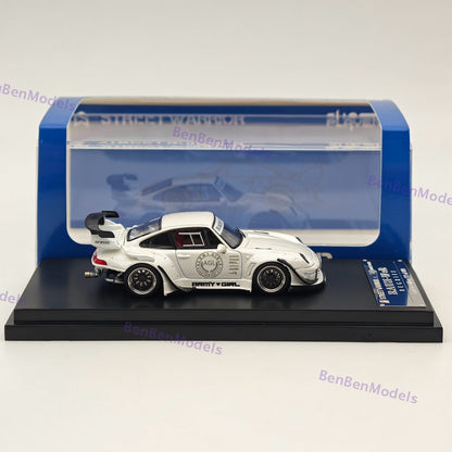 SW 1/64 Porsche RWB 993 AGL White Sport Car Alloy Limited Collection Car Model