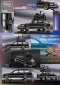 Mortal 1:64 Mercedes-Benz S124 Wagon Diecast Toys Car Models Collection Gifts Black/Green