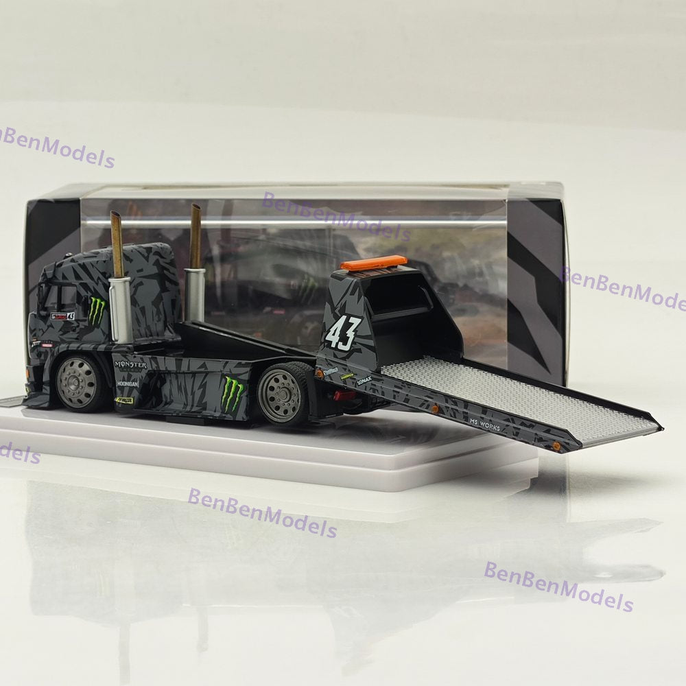 1:64 SW Ford Mustang 1965 Hoonicorn RTR V3 HORZON / KamaZ trailer Car Diecast