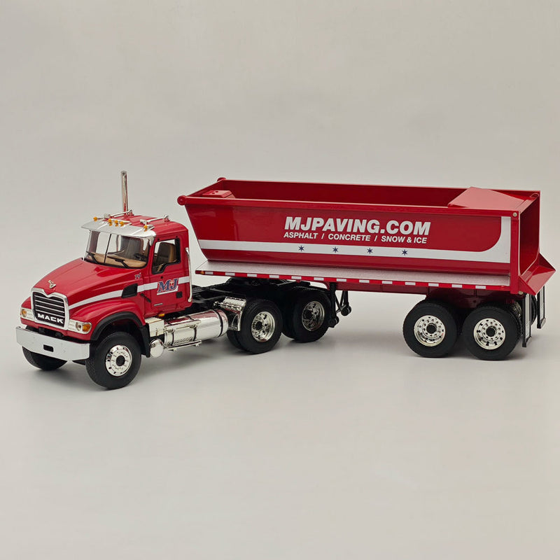 FIRST 1/34 Mack Granite & Round End Dump Trailer 19-4187 DIECAST Model Truck