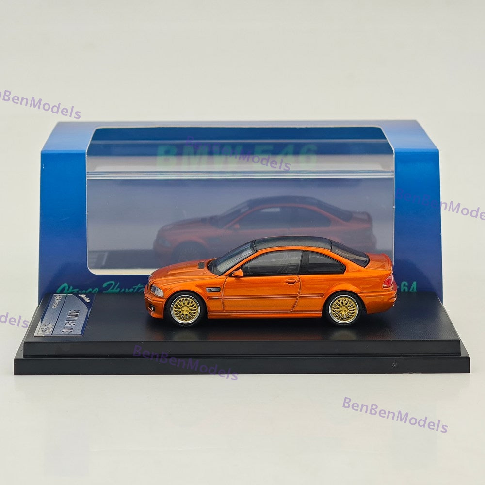 1:64 SH M3 E46 Orange Carbon Top Coupe Racing Sports Model Diecast Metal Car