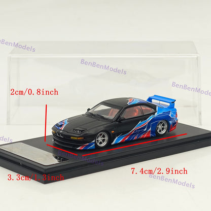 Rhino Model RM 1/64 850CSi E31 Black Blue Widebody Sports Model Diecast Model Car Limited Collection