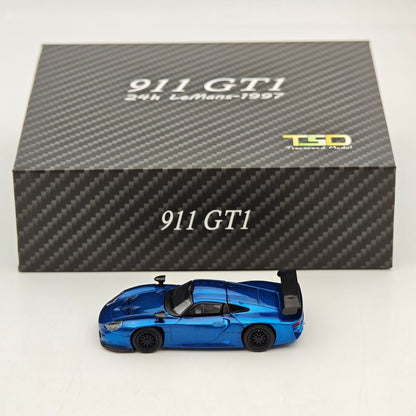 Transcend model TSD 1:64 911 GT1 24h LeMans 1997 Carbon Fiber Opening Hood Diecast Model Car Limited Collection