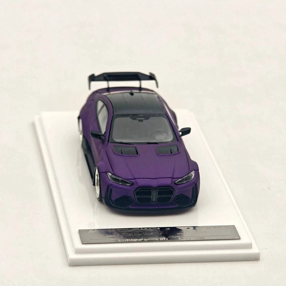 1:64 STREET WARRIOR SW G82 M4 matte purple Widebody Sports Limited Diecast Model