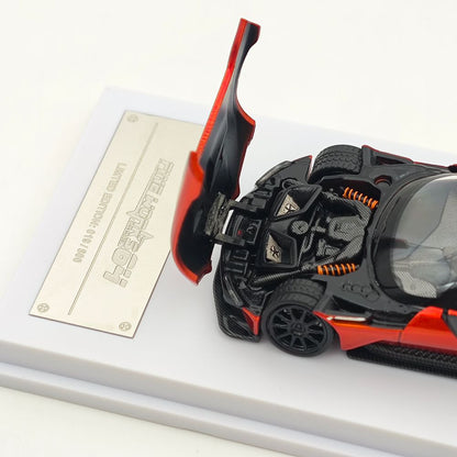 Fine Works64 1/64 Aston Martin Vulcan Diecast Model Car - Opening Hood, Metal Base & Rubber Tires | Limited Edition 999 Units