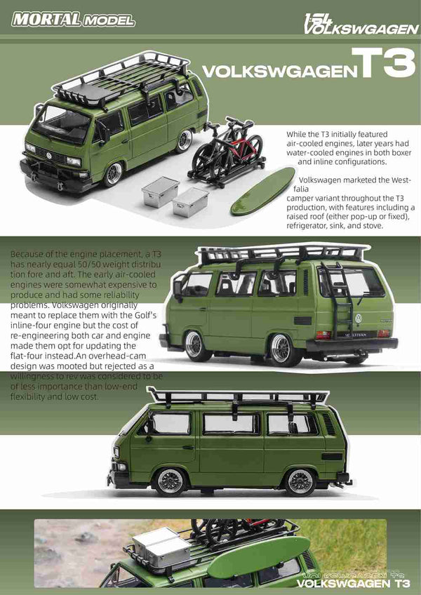 Pre-sale Mortal 1:64 Volkswagen VW T3 Van Collection Diecast Toys Car Models Miniature Hobby Gifts