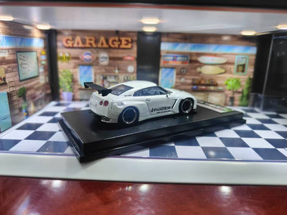 LMLF 1:64 Nissan GTR35 Rocket Bunny Miniature Diecast Toys Car Models Miniature Hobby Collection Gifts White