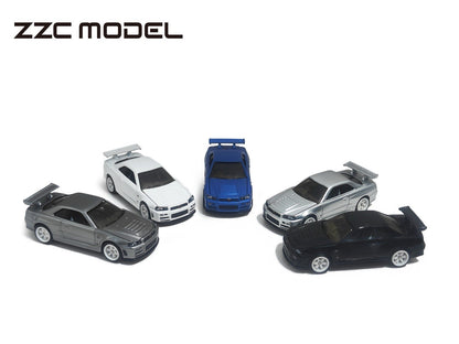 Pre-Sale ZZC 1/64 Nissan GTR R34 Full Alloy Die - cast Toys Car Models - Collectible Gifts