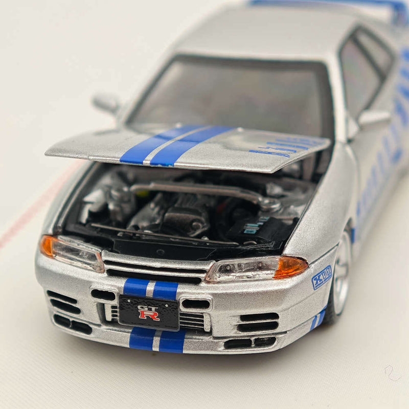 FH 1/64 Nismo Skyline GTR R33 Racing Sport Silver Diecast Models Car Toy Limited 999 Collection