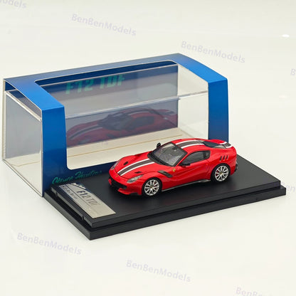 1/64 SH Ferrari F12 TDF Hood Opens Diecast Models Car Limited Red pull flower