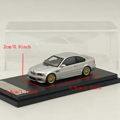 1:64 SW BMW E46 M3 HICH REV SERIES Silver Diecast Models Car Collection