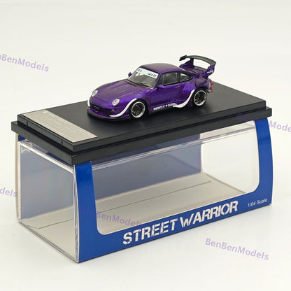 1:64 SW Porsche RWB 993 Purple Military Women's Low-Tail Glossy Diecast Model