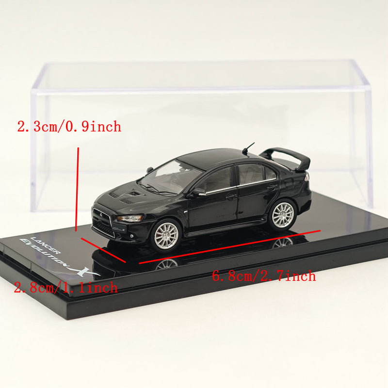 Hobby Japan 1/64 Mitsubishi Lancer Evolution X Phantom Black Pearl HJ641053ABK Diecast Model Car Limited Collection