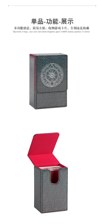 Holographic PU Magnetic Tarot POKEMON TCG PTCG CCG Deck Box Flip Top Card Storage Case