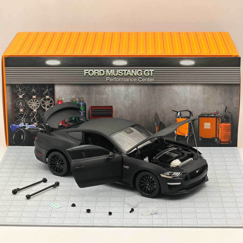 DM 1/18 Scale Model Replicas Ford Mustang GT 2019 Matte Black RHD Diecast Car Miniature Hobby